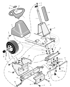 Steering Diagram and Parts List for 309002X24A  Briggs and Stratton Lawn Tractor